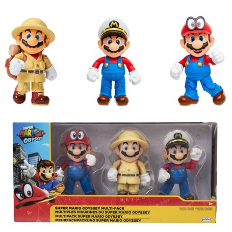 SUPER MARIO Pack 3 Figurines Mario Odyssey 10 cm