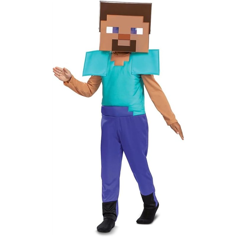 Image secondaire de Minecraft | Déguisement Steve | Taille S (4-6 Ans) | Costume + Masque 2D | Licence Officielle Mojang | Confort | Pour Halloween