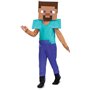 Minecraft | Déguisement Steve | Taille S (4-6 Ans) | Costume + Masque 2D | Licence Officielle Mojang | Confort | Pour Haloween e