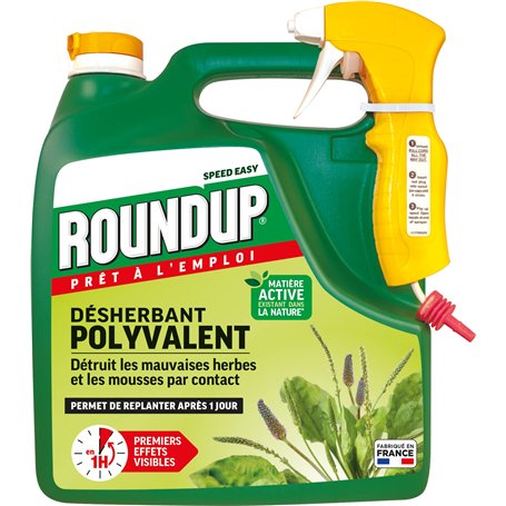 ROUNDUP RPO3 - Désherbant Jardin Polyvalent Prêt à L'emploi 3 L - Premiers effets visibles en 1h - Elimine mauvaises herbes et m