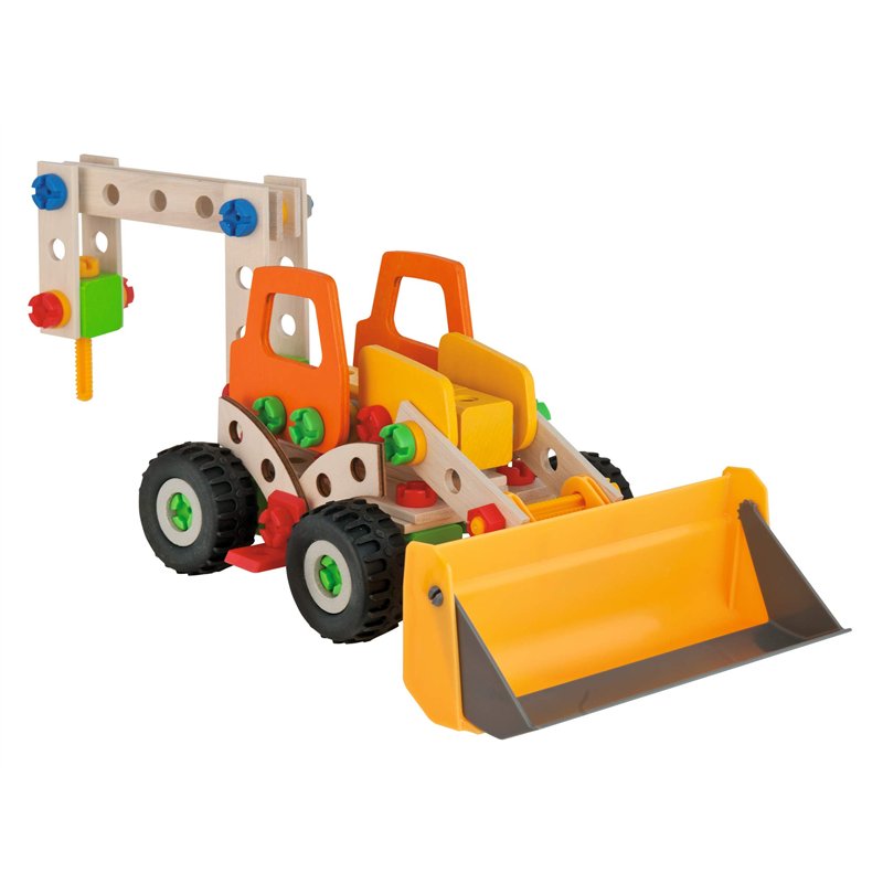 Image secondaire de Simba Eichhorn - Pelleteuse 6 en 1 - Jeu de Construction Bois - 140 Pièces - Dès 5 Ans - Bois de Hêtre Labellisé FSC - 100039057