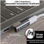 XtremeMac Adaptateur Magnétique de Type C, chargement rapide 100W et transfert de données 10 Gb/s pour MacBook, iPad et tout app