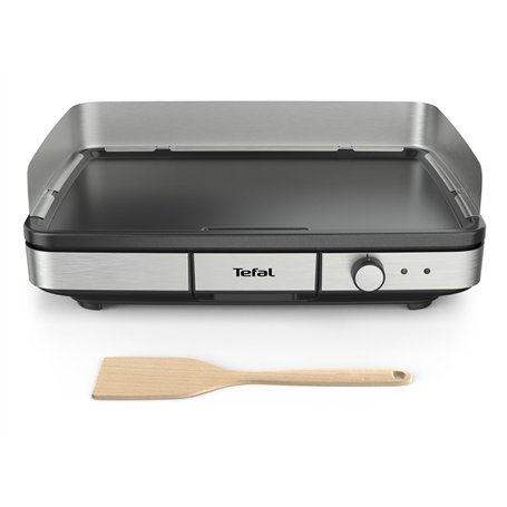Tefal Plancha Electrique Maxi Plancha XXL 10/12 Personnes Plancha Intérieur Et Extérieur Inox CB690D12