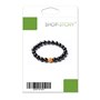 SHOP-STORY - Bracelet en Perles Naturelles Onyx Noir et Une Perle Pailletée - Bijou pour Homme et Femme