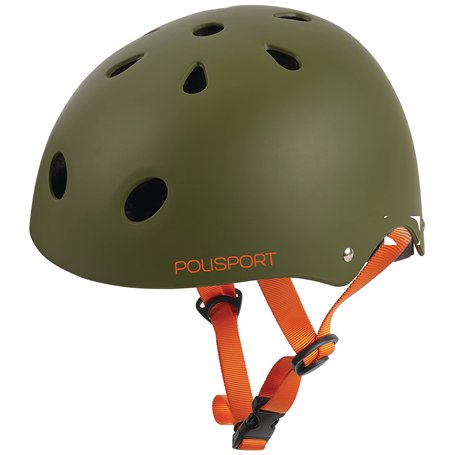 Polisport Junior Helmet Urban Radical-TAG (53/55) Casque Unisex-Adult, Vert Mat/Orange, S