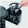 SEVERIN Cafetière filtre, 750W, Jusqu'à 4 tasses, filtre permanent lavable, porte filtre amovible, Plaque chauffante, Inox/Noir,