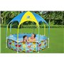 Bestway 56432 Piscine Steel Pro™ avec parasol Splash-in-shade ronde 244 x 51 cm