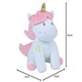 JEMINI 023755 Licorne Peluche +/- 24 cm Musicale et Lumineuse, Blanc Rose