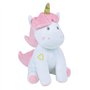 JEMINI 023755 Licorne Peluche +/- 24 cm Musicale et Lumineuse, Blanc Rose
