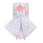 JEMINI 023683 LICORNE Doudou +/- 32 cm avec hochet, blanc rose