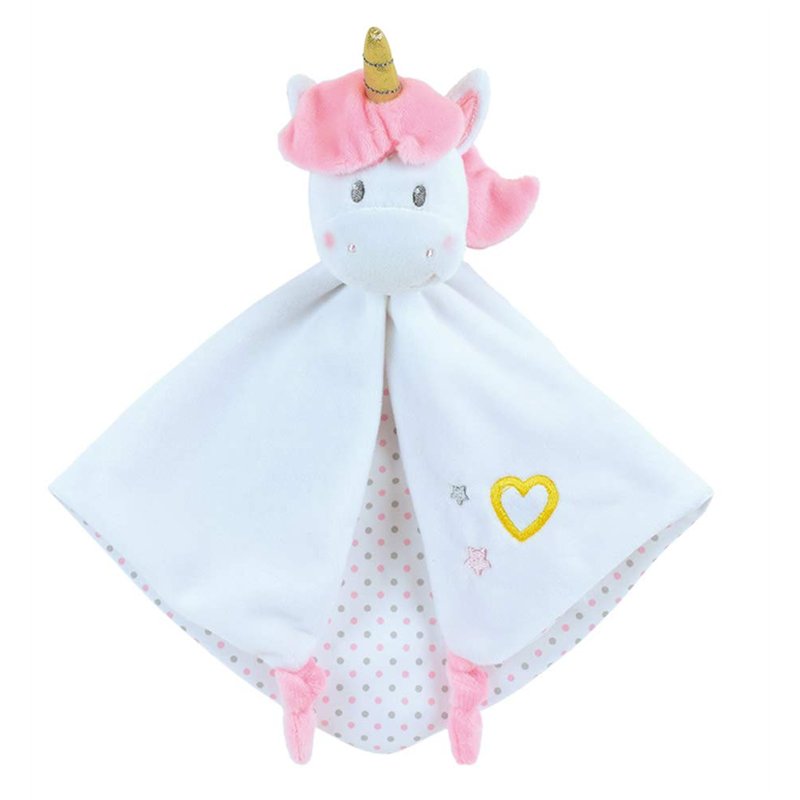 Image secondaire de JEMINI 023683 LICORNE Doudou +/- 32 cm avec hochet, blanc rose