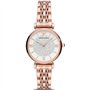 Emporio Armani Montre pour femmes, mouvement à deux aiguilles, boîtier en acier inoxydable or rose de 32 mm avec bracelet en aci