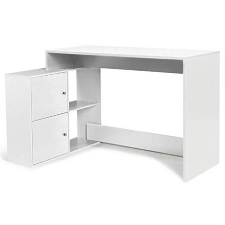 IDMarket - Bureau d'angle en Forme de L BOB avec Portes Blanc