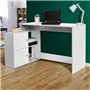 IDMarket - Bureau d'angle en Forme de L BOB avec Portes Blanc