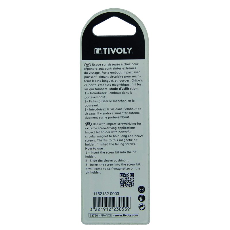 Image secondaire de TIVOLY 11521320003 Porte Embout Impact Spécial Vis longue et Lourde