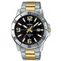 Casio MTP-VD01SG-1BV Men's Enticer Two Tone Stainless Steel Black Dial Casual Analog Sporty Watch