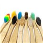 SHOP-STORY - Brosse à dents naturelles en bambou et charbon - Anti Bactéries - Vendu à l'unité - Couleur aléatoire
