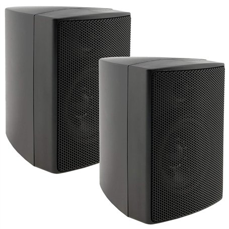 Enceintes 2 voies noires, la paire, enceintes murales pour système stéréo HiFi home cinéma, 40 watts 8 ohms