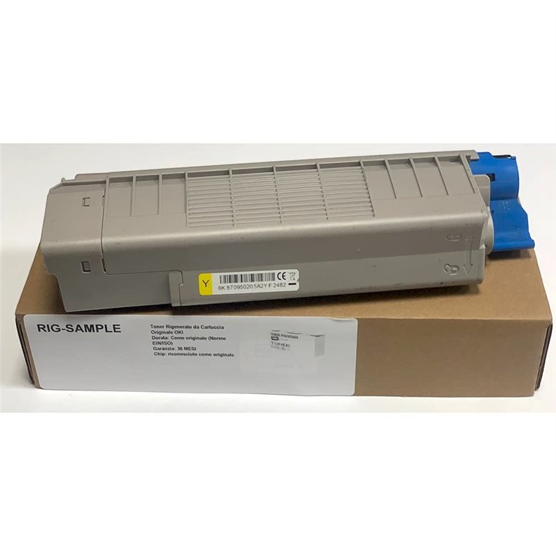 Toner OKI 46507513 pour ES6412 ES 6412 n dn - Jaune - 6.000 Pages - Régénéré Made in Italy
