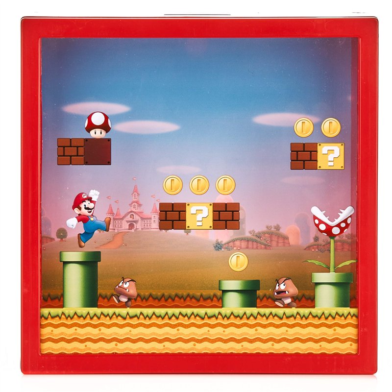 Super Mario Tirelire Marchandise Nintendo Officielle, Tirelire pour Économies, Cadeau pour Fans Mario Bros, 18cm (7
