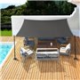IDMarket - Voile d'ombrage rectangulaire 4x6 M Gris