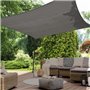 IDMarket - Voile d'ombrage rectangulaire 4x6 M Gris