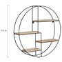 IDMarket - Etagère murale ronde LILY 4 niveaux bois et métal design industriel