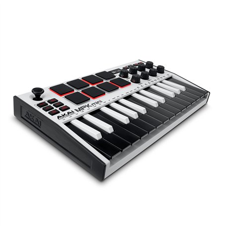 Akai Professional MPK Mini MK3 - Clavier MIDI USB Portable avec 25 Touches, 8 Pads de Batterie, Logiciels et Native Instruments 