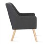 IDMarket - Fauteuil scandinave NAT en Tissu Gris Anthracite