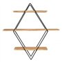 IDMarket - Etagère murale losange LILY 3 niveaux bois et métal design industriel