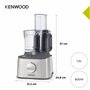 Kenwood Multipro Compact+ FDM313SS Robot de cuisine compact avec balance intégrée, lame en acier inoxydable, 3 plateaux de trava