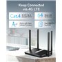 Cudy Routeur AC1200 Mbps Double Bande 4G LTE, 867Mbps (5GHz) + 300Mbps (2,4GHz), 150Mbps LTE cat4 Speed, 4 Ports RJ45 10 / 100Mb