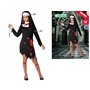 Atosa-65865 Déguisement Religieuse Ensanglanté, Femme, 65865, Noir, 5-6 Ans