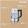 SEVERIN Bouilloire en Verre 0,5L, 1 100 W, sans BPA, Filtre Anticalcaire Amovible, Ouverture à une main, Socle 360°, WK 3472, Ac