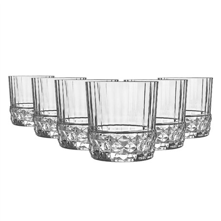 Bormioli Rocco 6X Clear 370ml America '20s Verres de Whisky' 20s - Vintage Art Deco Scoch Whisky Tumblers