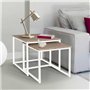 IDMarket - Lot de 2 Tables Basses gigognes Detroit 40/45 Design Industriel Bois et métal Blanc
