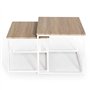 IDMarket - Lot de 2 Tables Basses gigognes Detroit 40/45 Design Industriel Bois et métal Blanc