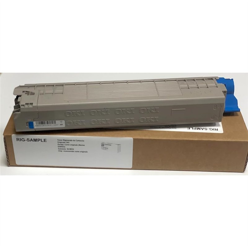Toner OKI 46471103 pour C823 C833 C843 n dn 823 833 843 - Cyan - 7.000 Pages - Régénéré Made in Italy