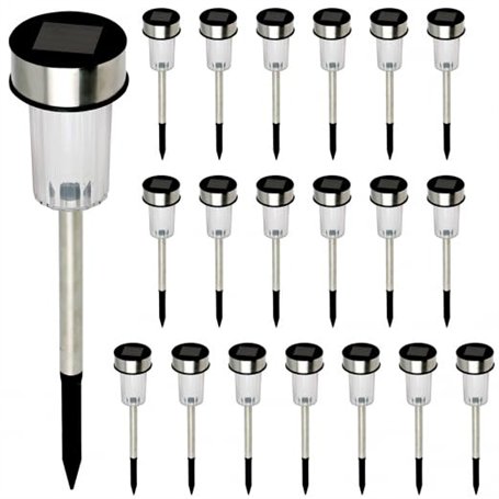 IDMarket - Lot de 20 bornes solaires à LED Lampes de Jardin à Planter