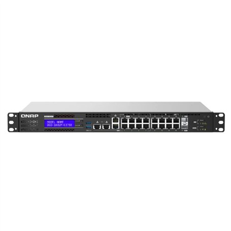 QNAP QGD-1602P-C3758-16G commutateur réseau Géré Connexion Ethernet, supportant l'alimentation Via ce Port (PoE) Noir