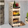 IDMarket - Lot de 3 clayettes en bois empilables pour fruits et légumes