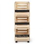 IDMarket - Lot de 3 clayettes en bois empilables pour fruits et légumes