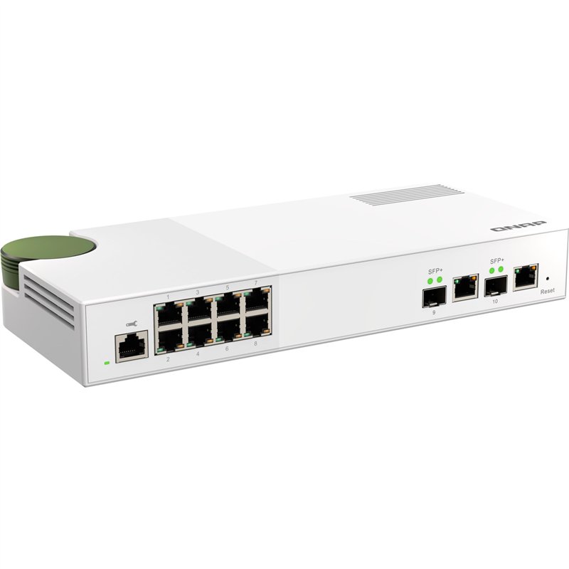 QNAP QSW-M2108-2C - 2 x 10GbE SFP+/RJ45 Combo Ports & 8 x 2.5GbE (RJ45) Ports - Entry-Level 10GbE and 2.5GbE Layer 2 Web Managed