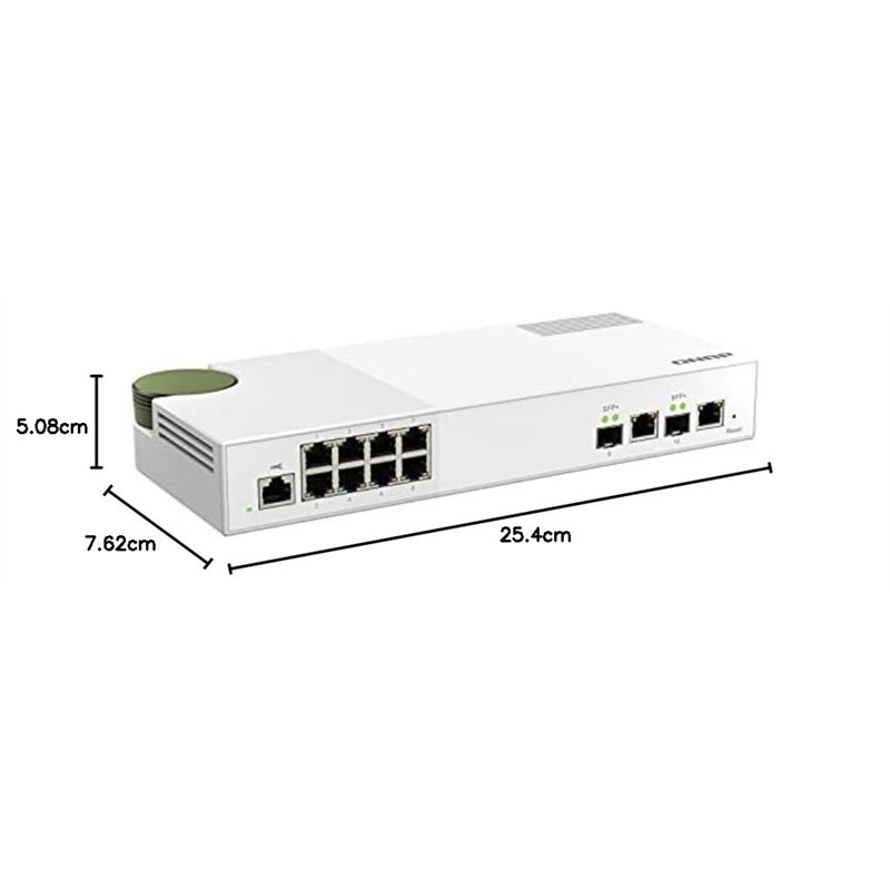 Image secondaire de QNAP QSW-M2108-2C - 2 x 10GbE SFP+/RJ45 Combo Ports & 8 x 2.5GbE (RJ45) Ports - Entry-Level 10GbE and 2.5GbE Layer 2 Web Managed
