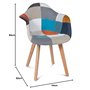 IDMarket - Lot de 2 chaises de Salle à Manger scandinaves, fauteuils de Table SARA Motifs patchworks Multi-Couleurs