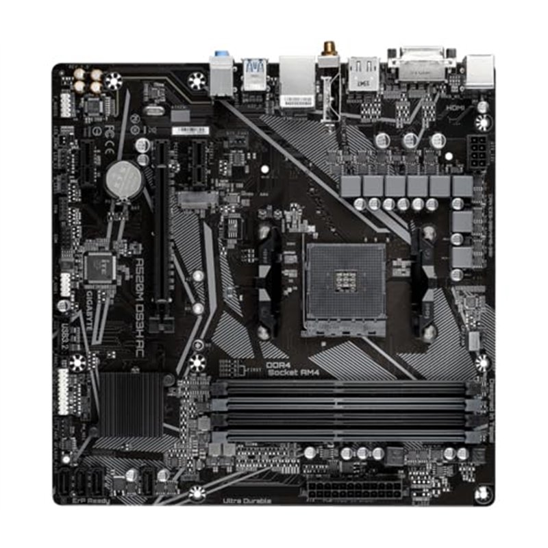 Image secondaire de GIGABYTE A520M DS3H AC Carte Mère - Processeurs AMD Ryzen 5000 Series, VRM 5+3 Phases, jusqu'à 4733 MHz DDR5 (OC), 1xPCIe 3.0 M.