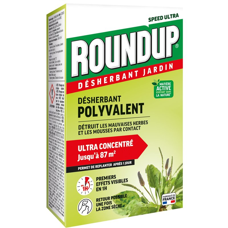 ROUNDUP RMU200N - Désherbant Jardin Action 2 en 1 Polyvalent 200 ml - Premiers effets visibles 1h - Elimine mauvaises herbes et 