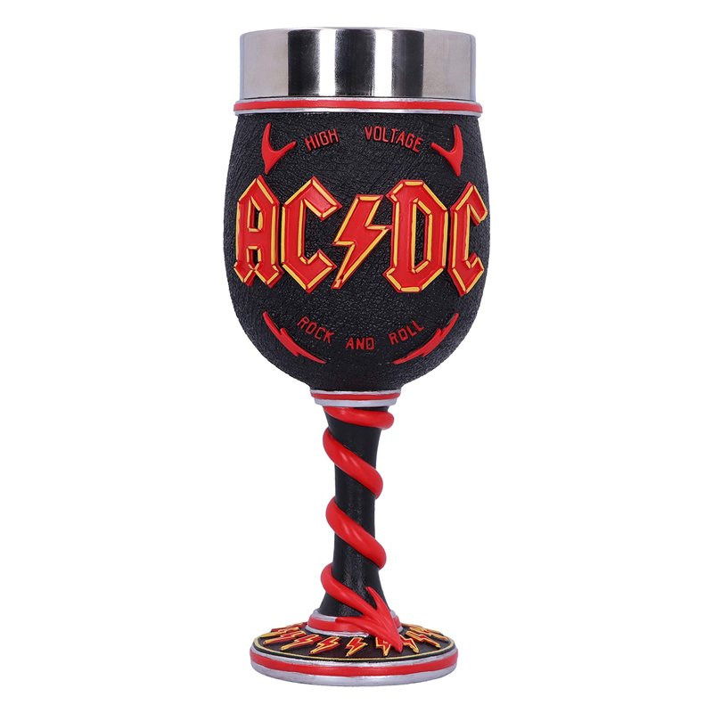 Nemesis Now AC/DC Verre à vin Haute Tension Rock and Roll avec Cornes d'éclairage Noir