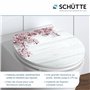 Schütte Siège WC FLOWERS AND WOOD High Gloss avec noyau en bois MDF, couvercle de WC brillant avec abaissement automatique Motif