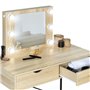 IDMarket - Coiffeuse Louisa Design Industriel avec Miroir LED